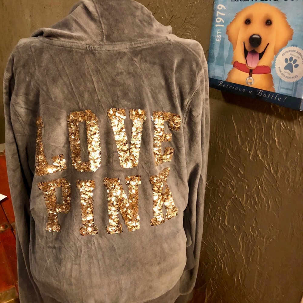 Victoria’s Secret PINK velour sequined hoodie